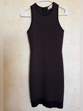 NWOT Michael Kors Navy Logo-Print Sleeveless Midi Sheath Dress